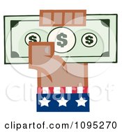 Poster, Art Print Of Black American Hand Holding Up Cash