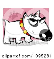 Clipart Mean White Bull Terrier Doggy Royalty Free Vector Illustration by Hit Toon