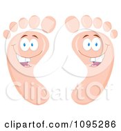 Clipart Two Happy Feet Royalty Free Vector Illustration