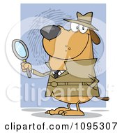 Poster, Art Print Of Smiling Detective Doggy Holding A Magnifying Glass