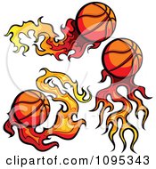 Clipart Three Flaming Basketballs Royalty Free Vector Illustration