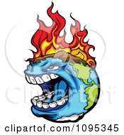 Poster, Art Print Of Angry Earth Screaming While Burning From Global Warming Fires