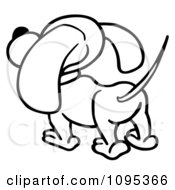 Clipart Outlined Rear View Of A Dog Royalty Free Vector Illustration