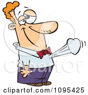 Clipart Cartoon Man With His Heart Beating Out Of His Chest Royalty Free Vector Illustration