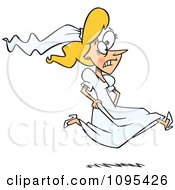 Clipart Cartoon Runaway Or Late Bride Royalty Free Vector Illustration by toonaday