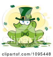 Poster, Art Print Of St Patricks Day Frog Smiling And Wearing A Shamrock Hat