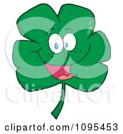 Clipart Happy Smiling St Patricks Day Clover Royalty Free Vector Illustration by Hit Toon