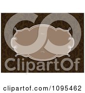Clipart Tan Frame Over A Brown Floral Pattern Royalty Free Vector Illustration