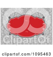 Clipart Red Frame Over A Gray Floral Pattern Royalty Free Vector Illustration