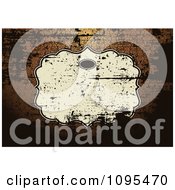 Clipart Beige Frame Over Brown With A Distressed Pattern Royalty Free Vector Illustration