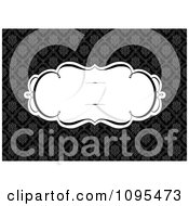 Clipart Black And White Swirl Frame Over A Floral Pattern Royalty Free Vector Illustration