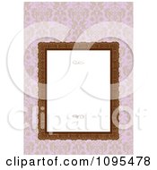 Poster, Art Print Of Ornate Frame With Swirls And White Copyspace Over Pink Floral