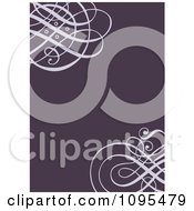 Poster, Art Print Of Purple Swirl Wedding Invitation Design With Copyspace
