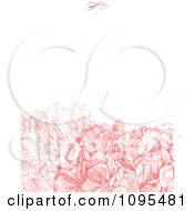 Clipart Pink Floral Invitation Template With Copyspace And A Swirl At The Top Royalty Free Vector Illustration