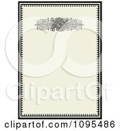 Poster, Art Print Of Black Ornamental Wedding Invitation Frame With Swirls And Copyspace Over Beige 2