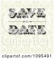 Poster, Art Print Of Vintage Save The Date Text With Copyspace On Beige Floral