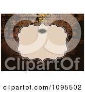 Clipart Beige Frame Over A Brown Distressed Pattern Royalty Free Vector Illustration