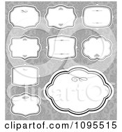 Clipart Blank White Frames Over Gray Damask 1 Royalty Free Vector Illustration by BestVector