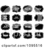 Clipart Black And White Thank You And Wedding Frames Royalty Free Vector Illustration by BestVector