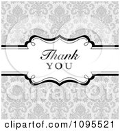 Clipart Thank You Frame On Gray Damask Royalty Free Vector Illustration by BestVector