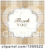 Clipart Thank You Frame On Brown Plaid Royalty Free Vector Illustration by BestVector