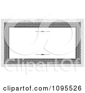 Poster, Art Print Of Ornate Long Frame With Copyspace On Gray Damask