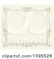 Poster, Art Print Of Ornate Floral Frame With A Swirl And Copyspace On Beige