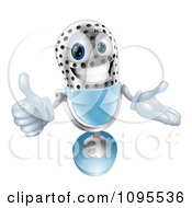 Poster, Art Print Of 3d Silver And Blue Microphone Holding A Thumb Up