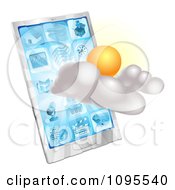 Poster, Art Print Of 3d Partly Sunny Or Cloudy Cellphone Weather Forecast Application