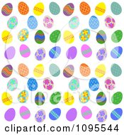 Poster, Art Print Of Background Pattern Of Colorful Easter Eggs On White