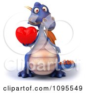 Clipart 3d Purple Dragon Holding Out A Heart 1 Royalty Free CGI Illustration
