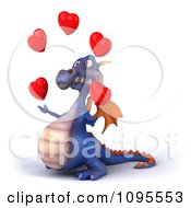Clipart 3d Purple Dragon Juggling Hearts 2 Royalty Free CGI Illustration