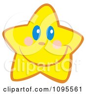 Poster, Art Print Of Happy Yellow Star Smiling
