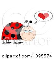 Clipart Happy Smiling Ladybug In Love Royalty Free Vector Illustration