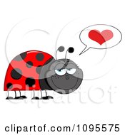 Clipart Happy Grinning Ladybug In Love Royalty Free Vector Illustration