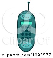 Clipart Turquoise Cell Phone Royalty Free Vector Illustration by Hit Toon