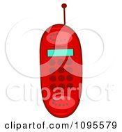 Clipart Red Cell Phone Royalty Free Vector Illustration by Hit Toon