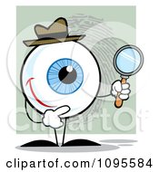 Poster, Art Print Of Blue Eye Character Detective Holding A Magnifying Glass