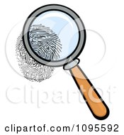 Clipart Magnifying Glass Zooming In On A Fingerprint Royalty Free Vector Illustration by Hit Toon #COLLC1095592-0037