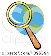 Poster, Art Print Of Magnifying Glass Zooming In On A Globe