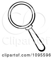Clipart Black And White Magnifying Glass Royalty Free Vector Illustration by Hit Toon