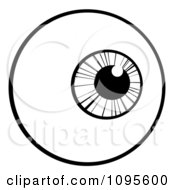 Poster, Art Print Of Black And White Eyeball Looking Right