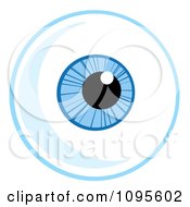 Clipart Blue Eyeball Looking Forward Royalty Free Vector Illustration