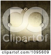 Poster, Art Print Of 3d Metal Plate Over Grungy Concrete