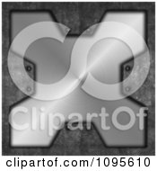 Clipart 3d Chrome Metal X On Concrete Royalty Free CGI Illustration