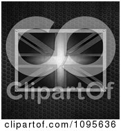 Poster, Art Print Of 3d Metal Union Jack Flag Over Perforated Metal