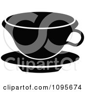 Silhouetted Black And White Coffee Mug And Saucer 6