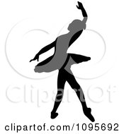Poster, Art Print Of Silhouetted Elegant Ballerina Dancing 4