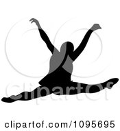Clipart Silhouetted Elegant Ballerina Dancing 9 Royalty Free Vector Illustration