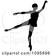 Poster, Art Print Of Silhouetted Elegant Ballerina Dancing 2